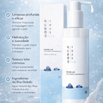 Round Lab 1025 Leite de Limpeza Dokdo, 200 ml