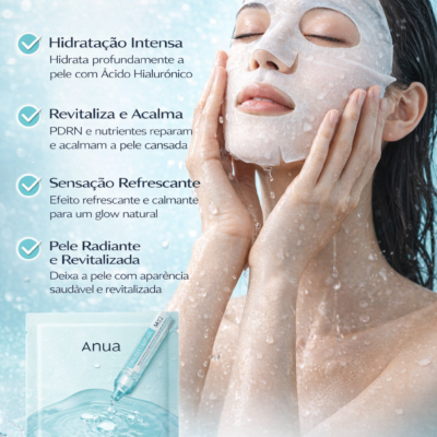 MÁSCARA FACIAL ANUA PDRN + ÁCIDO HIALURÔNICO -01 unidade