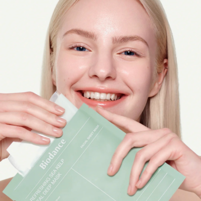 Máscara Facial Biodance Refreshing Sea Kelp Real Deep Mask - 4 Unidades