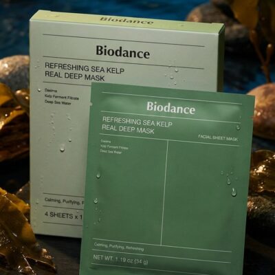 Máscara Facial Biodance Refreshing Sea Kelp Real Deep Mask - 4 Unidades