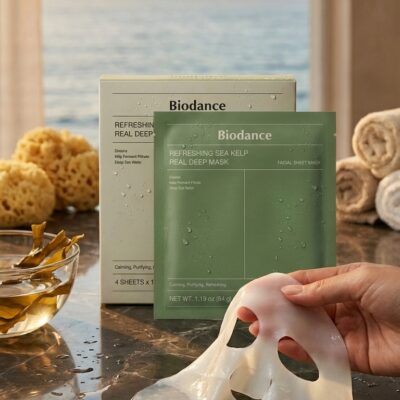 Máscara Facial Biodance Refreshing Sea Kelp Real Deep Mask - 4 Unidades