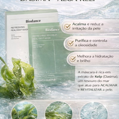 Máscara Facial Biodance Refreshing Sea Kelp Real Deep Mask - 4 Unidades