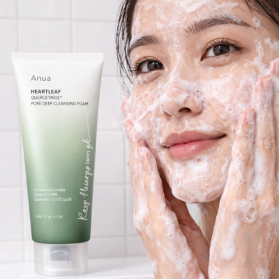 Espuma de Limpeza Facial ANUA Heartleaf Quercetinol Pore Deep para poros (150 Ml)