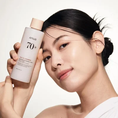 Tônico Facial Anua Rice 70+ Ceramide Glow Milky de 250 ml