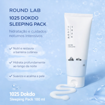 Máscara Facial Noturna ROUND LAB 1025 Dokdo Sleeping Pack de 100 ml