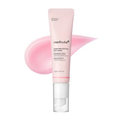 Medicube PDRN Pink Peptide Eye Cream (30 ml)  para hidratação, luminosidade e cuidado antissinais da área dos olhos