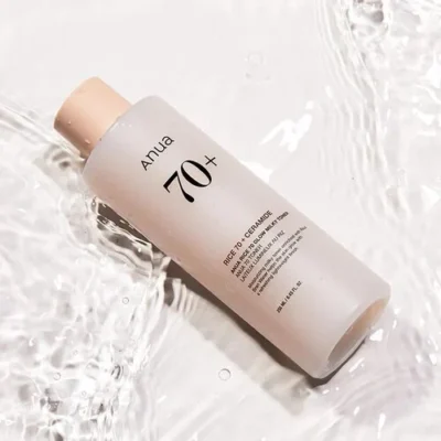 Tônico Facial Anua Rice 70+ Ceramide Glow Milky de 250 ml